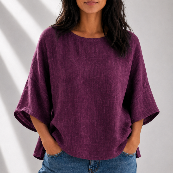 Emery | Cotton Linen Blouse - Helen & Olivia Manhattan