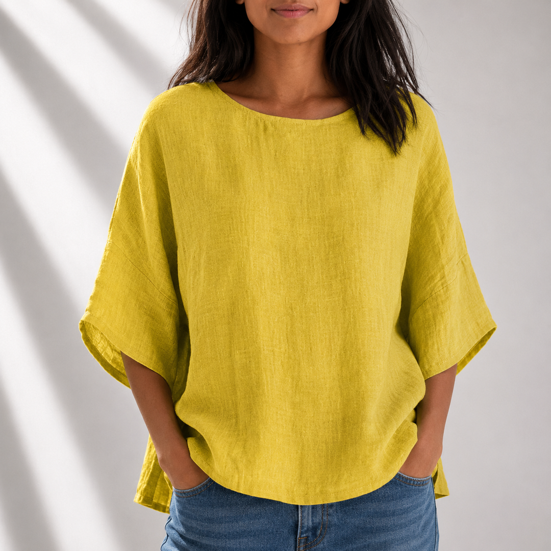 Emery | Cotton Linen Blouse - Helen & Olivia Manhattan