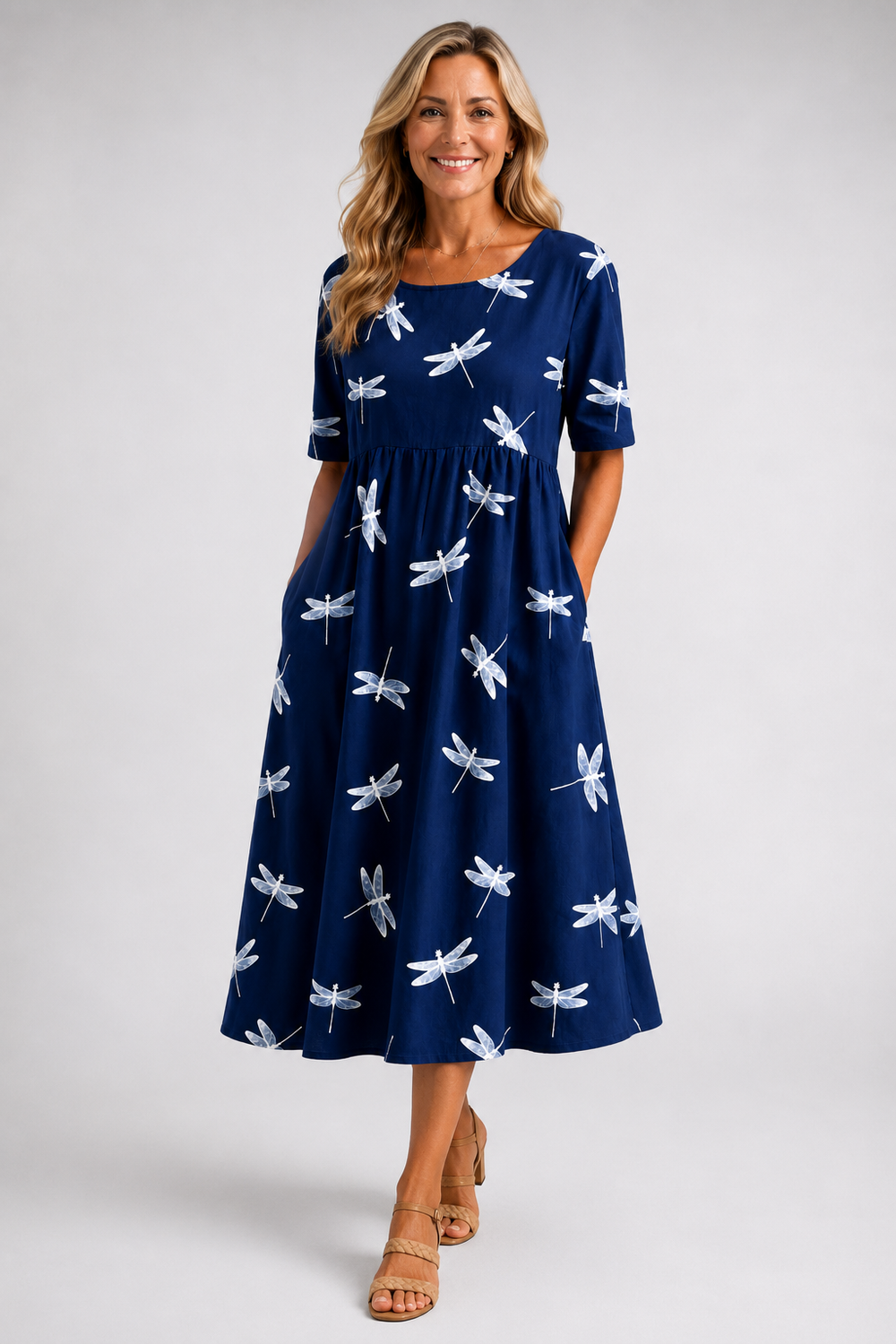 Evelina | Quiet Dragonfly Midi Dress