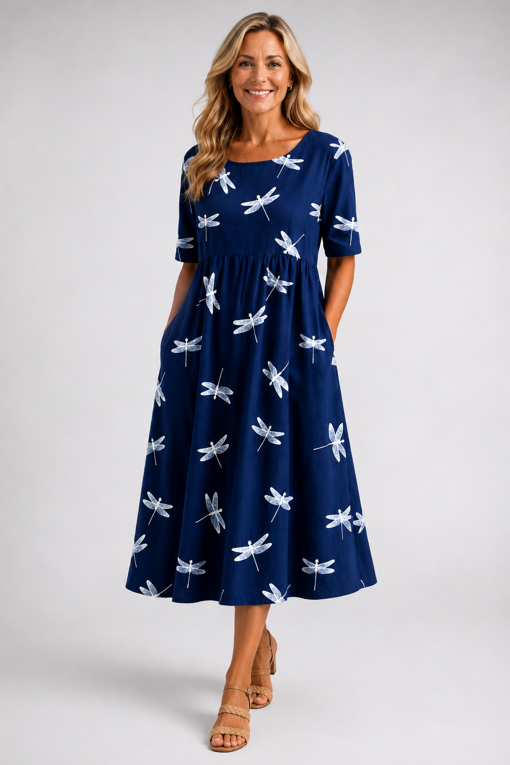 Evelina | Quiet Dragonfly Midi Dress