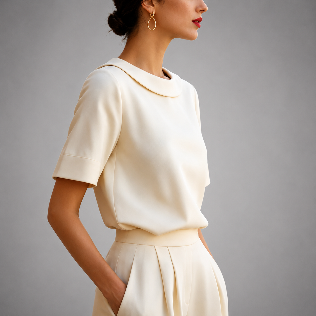Camille | Round Neck Blouse - Helen & Olivia Manhattan