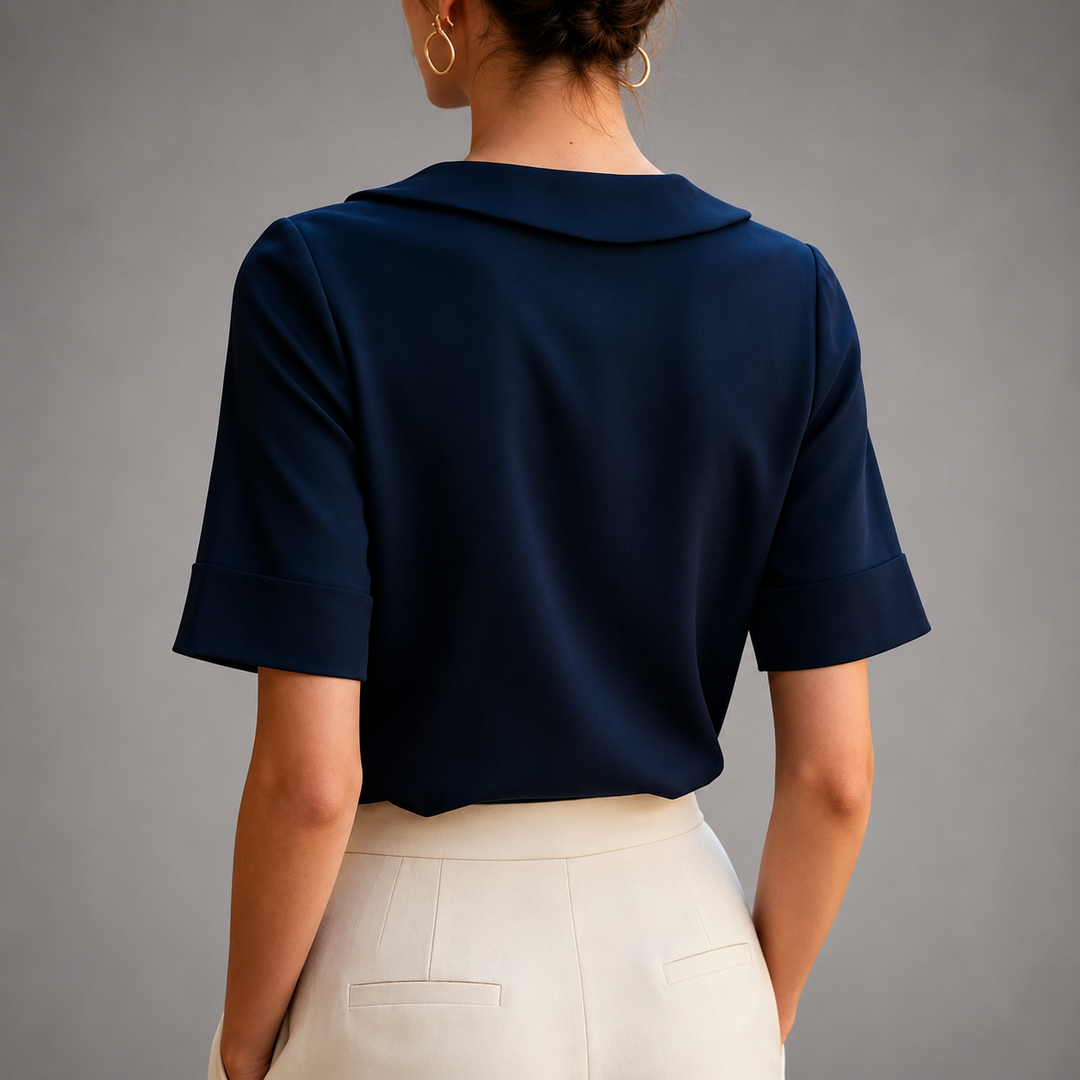 Camille | Round Neck Blouse - Helen & Olivia Manhattan