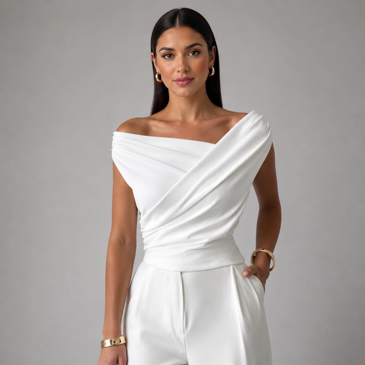 Elara | Draped Blouse - Helen & Olivia Manhattan