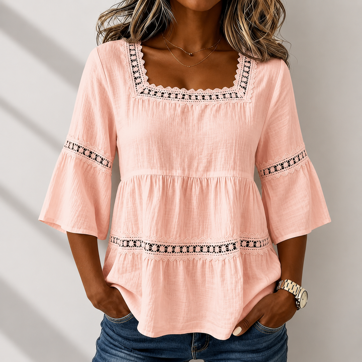 Elodie | Square Neck Blouse - Helen & Olivia Manhattan