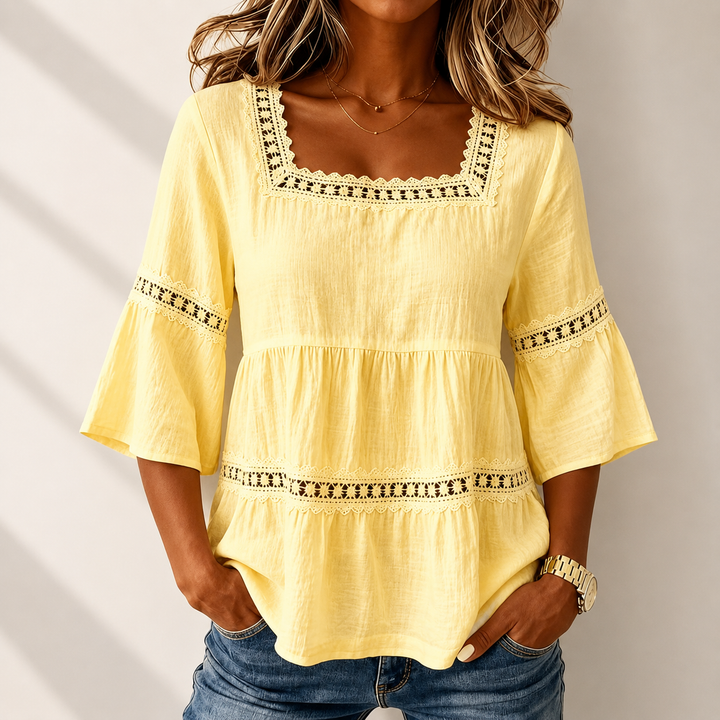 Elodie | Square Neck Blouse - Helen & Olivia Manhattan