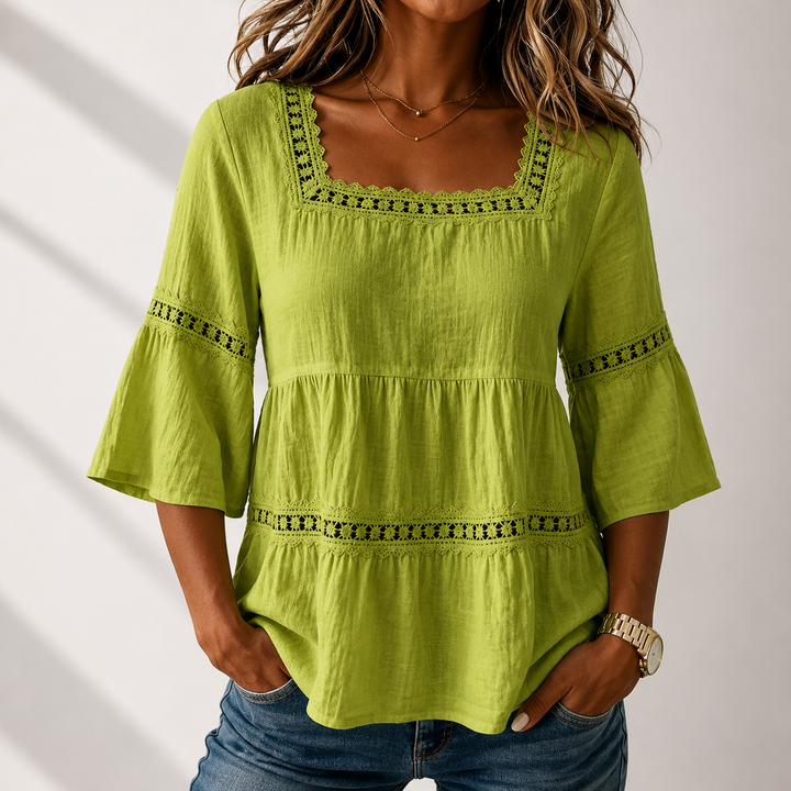 Elodie | Square Neck Blouse - Helen & Olivia Manhattan
