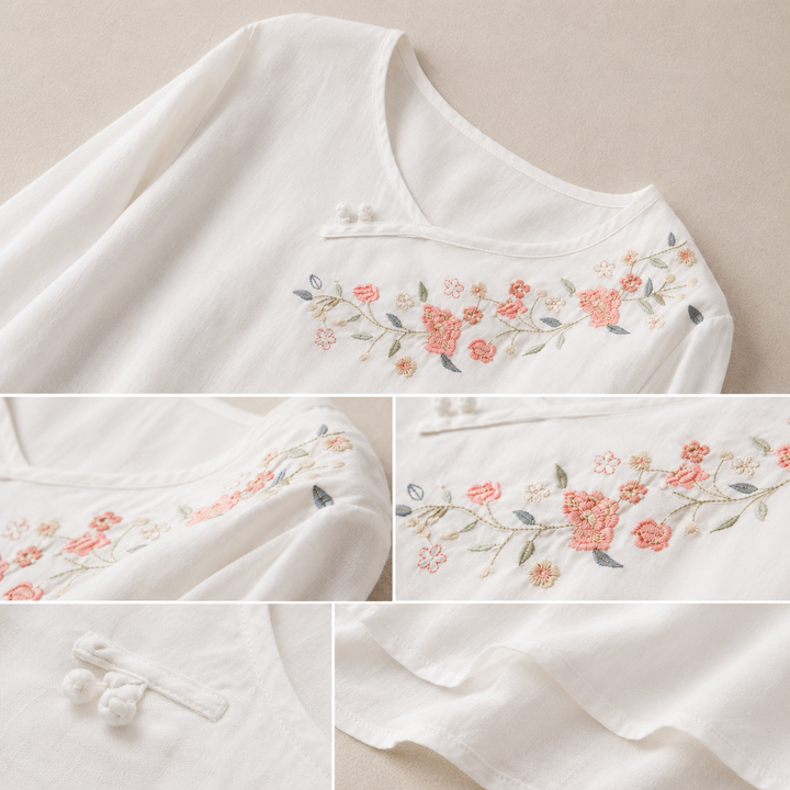 Amoura | Cotton Linen Blouse - Helen & Olivia Manhattan