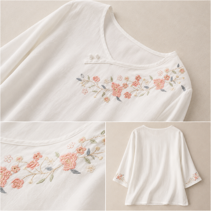 Amoura | Cotton Linen Blouse - Helen & Olivia Manhattan