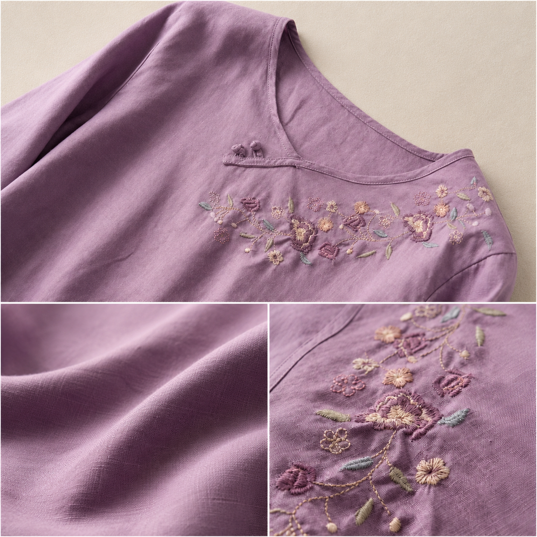 Amoura | Cotton Linen Blouse - Helen & Olivia Manhattan