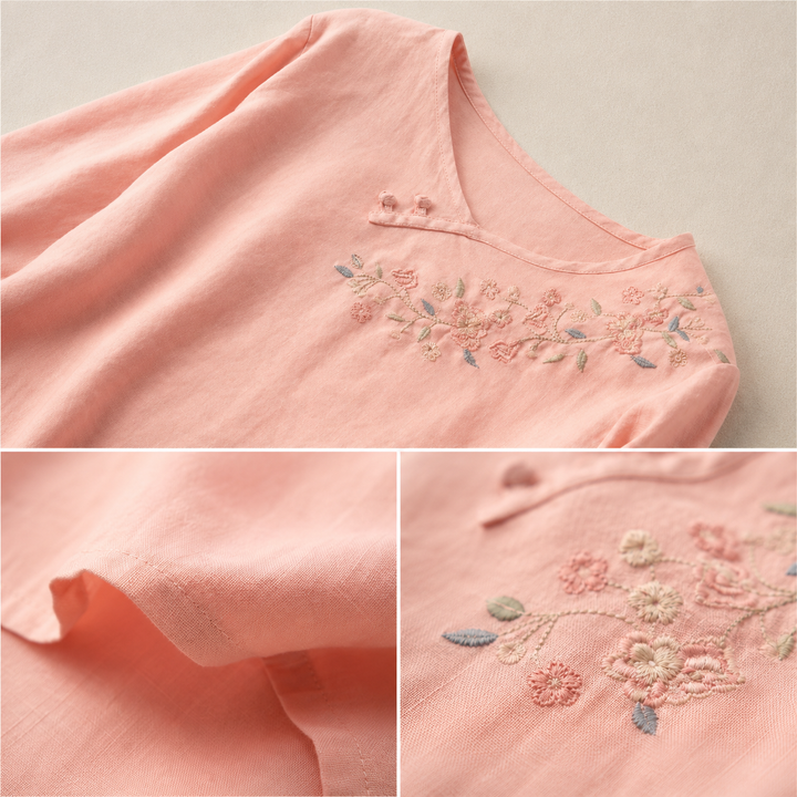 Amoura | Cotton Linen Blouse - Helen & Olivia Manhattan