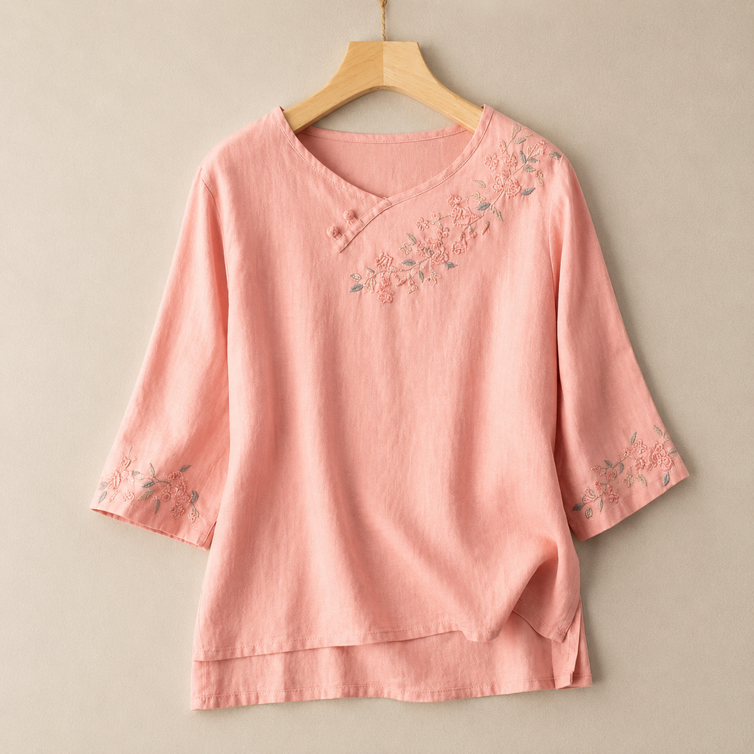 Amoura | Cotton Linen Blouse - Helen & Olivia Manhattan