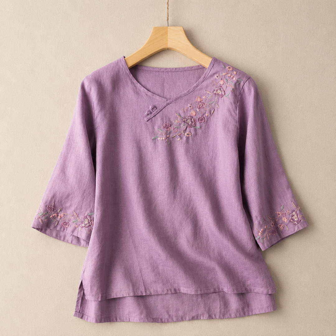 Amoura | Cotton Linen Blouse - Helen & Olivia Manhattan