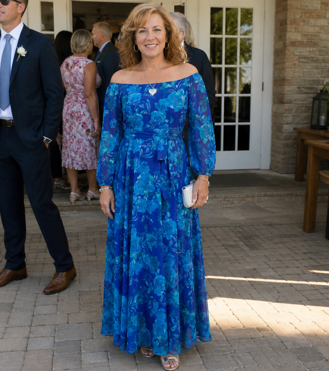 Off Shoulder Floral Maxi Dress