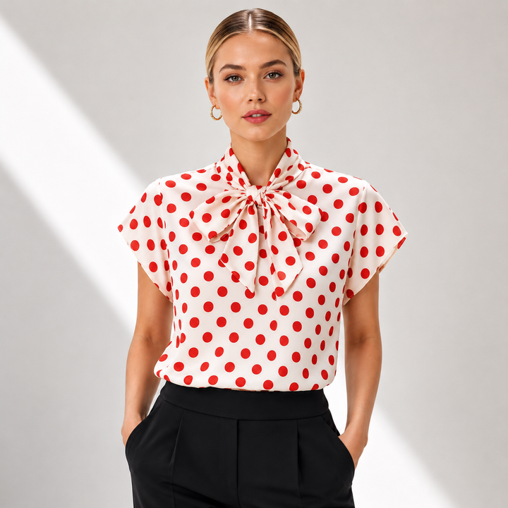 Vivienne | Polka Tie Top - Helen & Olivia Manhattan