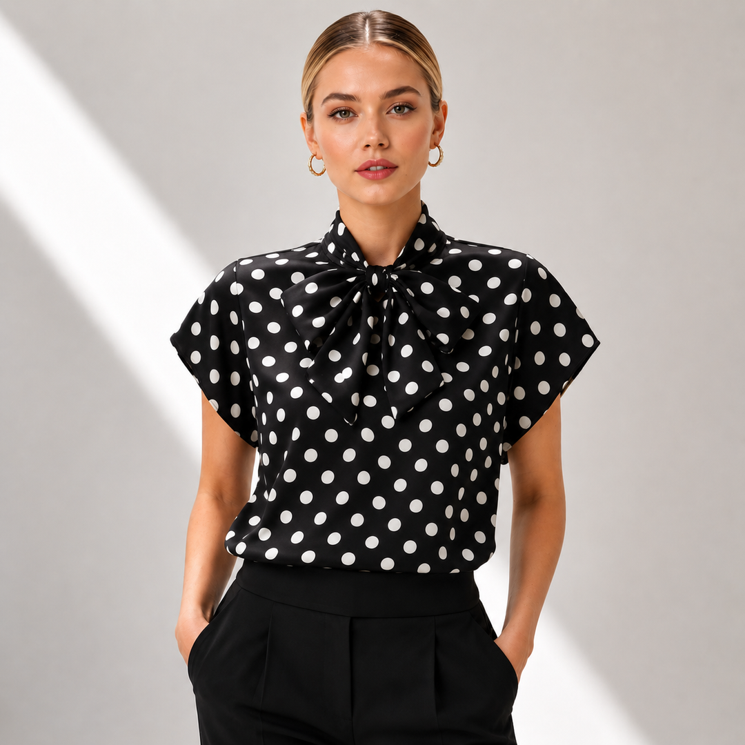 Vivienne | Polka Tie Top - Helen & Olivia Manhattan