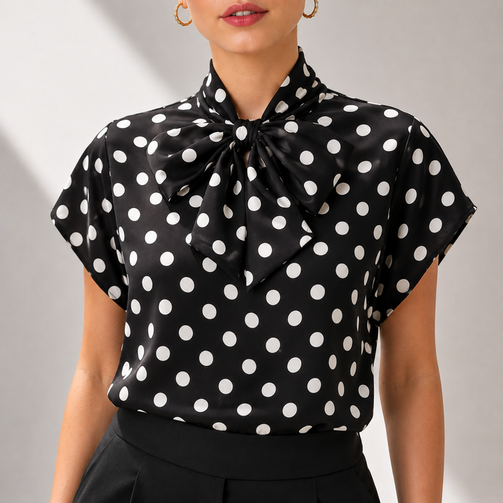 Vivienne | Polka Tie Top - Helen & Olivia Manhattan