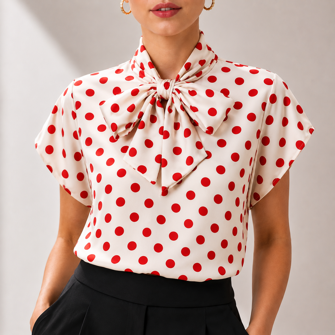 Vivienne | Polka Tie Top - Helen & Olivia Manhattan