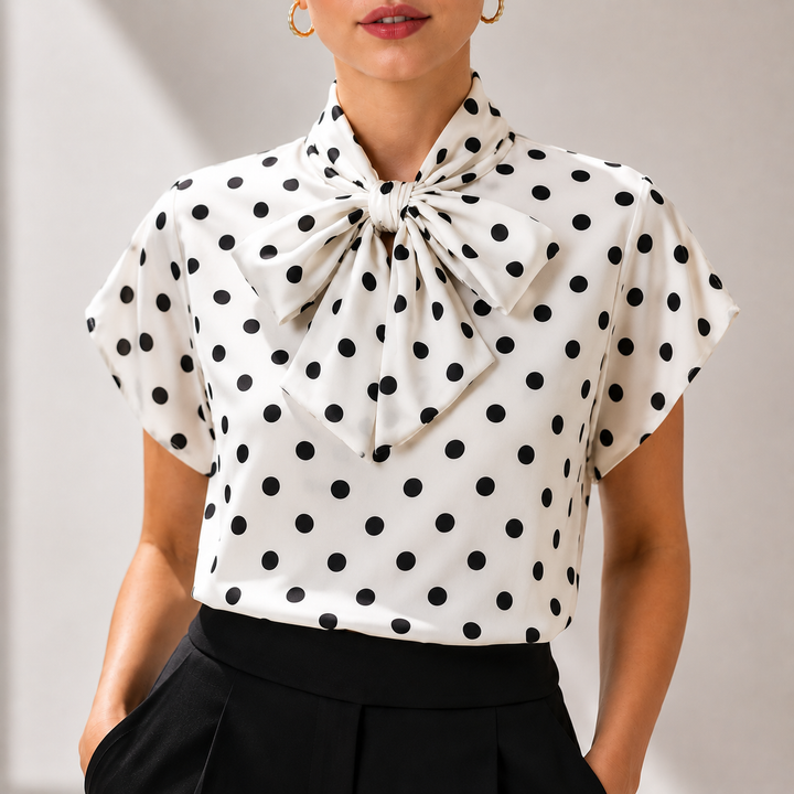 Vivienne | Polka Tie Top - Helen & Olivia Manhattan