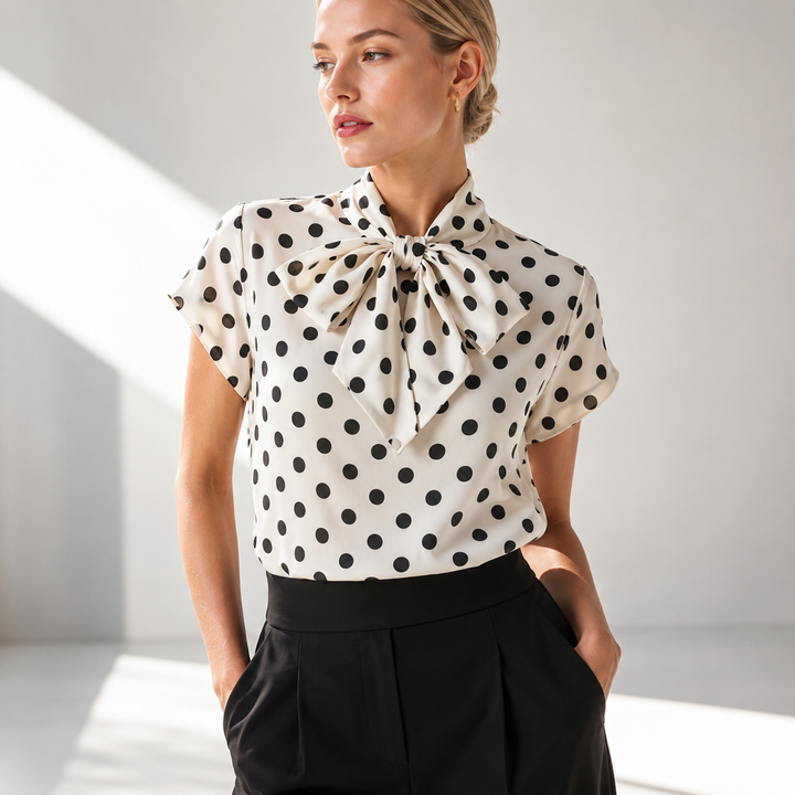 Vivienne | Polka Tie Top - Helen & Olivia Manhattan