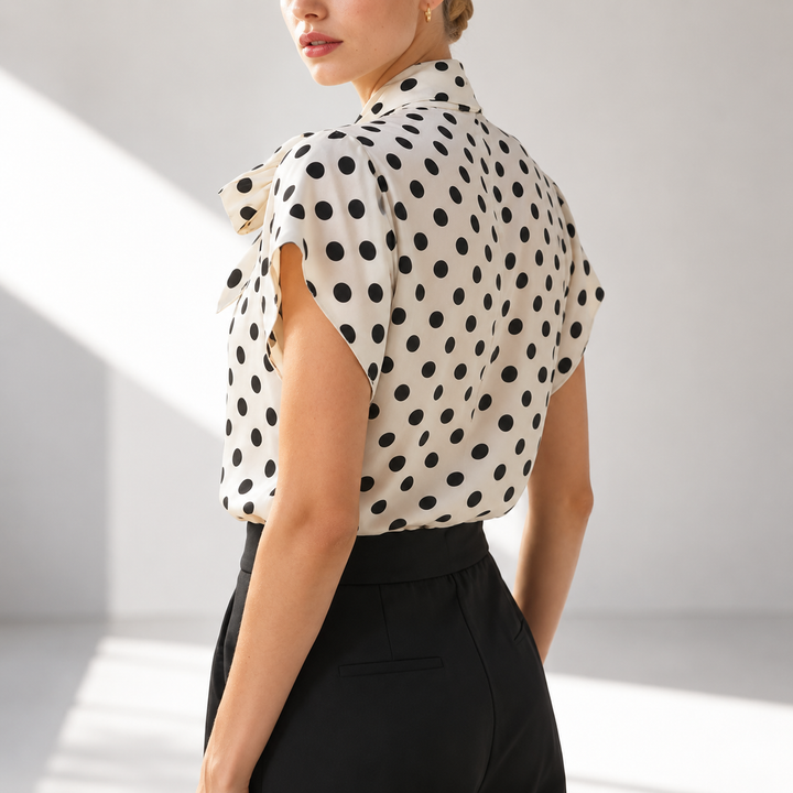 Vivienne | Polka Tie Top - Helen & Olivia Manhattan