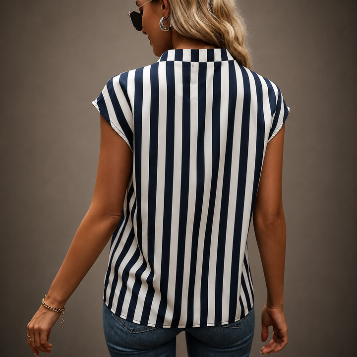 Ava | Split Neck Blouse - Helen & Olivia Manhattan