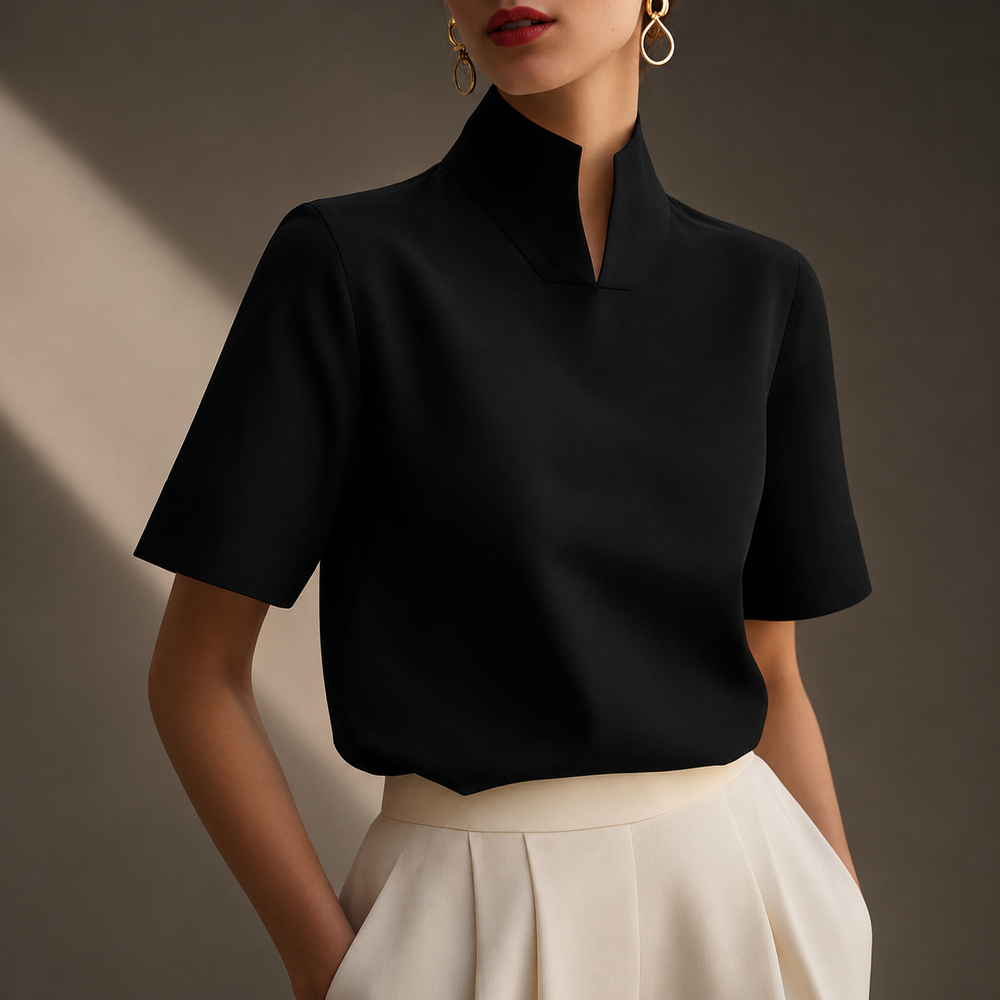 Amelie | High Neck Blouse - Helen & Olivia Manhattan