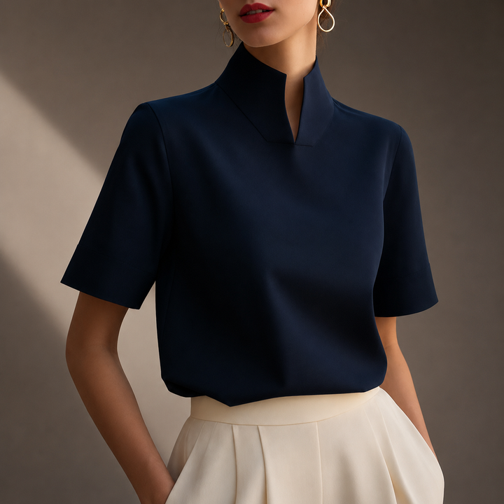 Amelie | High Neck Blouse - Helen & Olivia Manhattan
