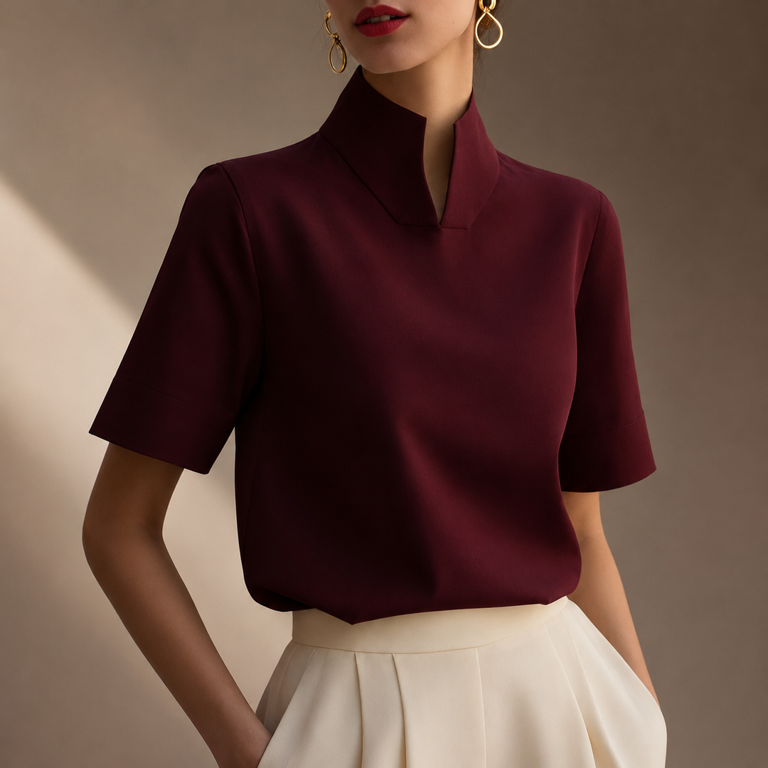 Amelie | High Neck Blouse - Helen & Olivia Manhattan