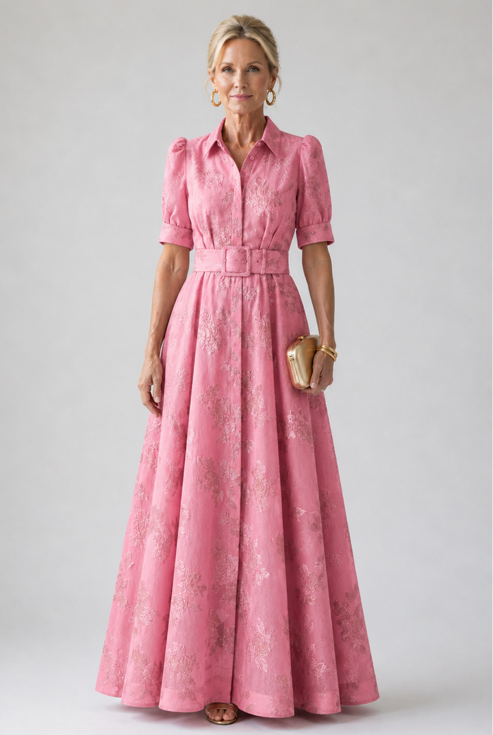 Belted Floral Maxi Dress