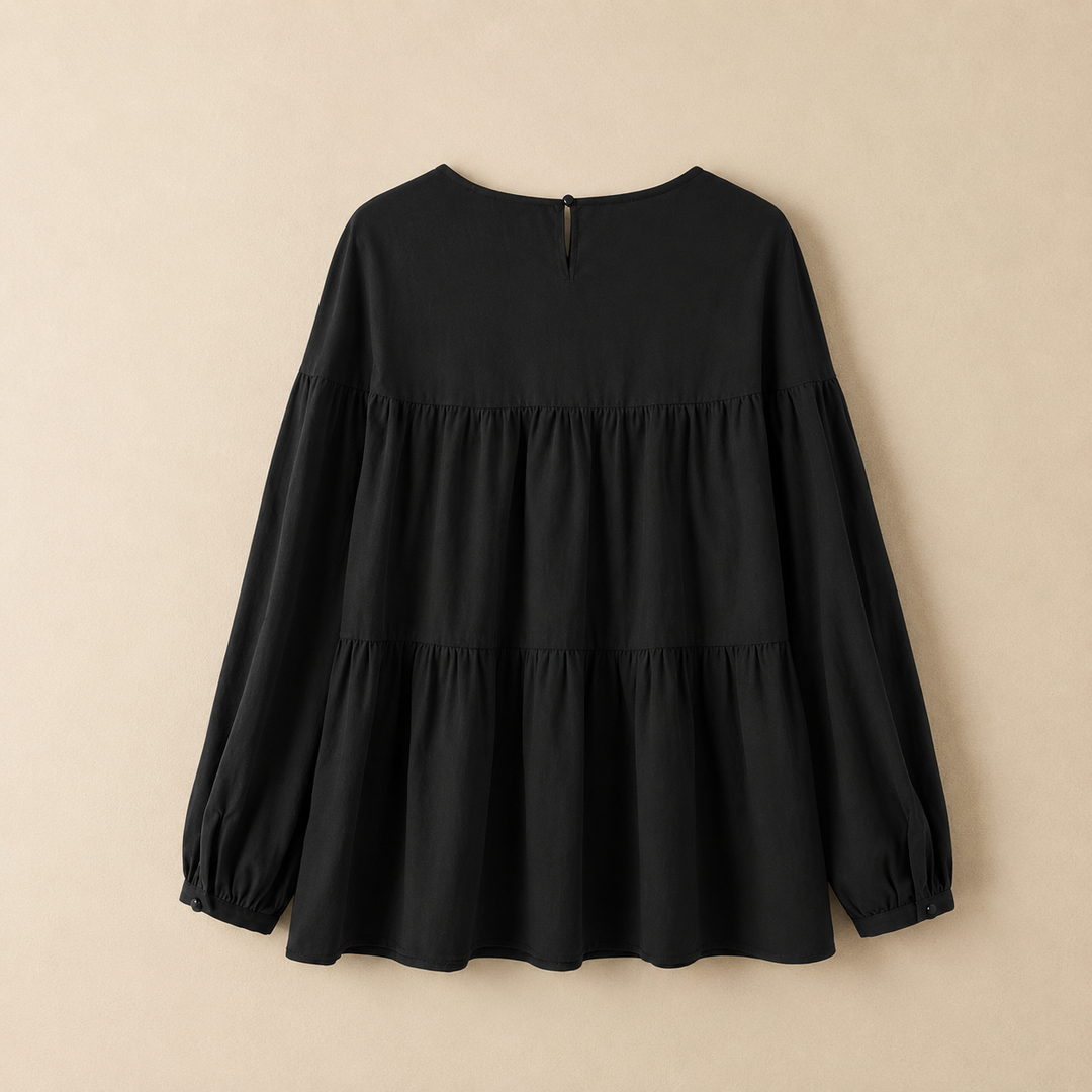 Isla | Tiered Linen Blouse - Helen & Olivia Manhattan