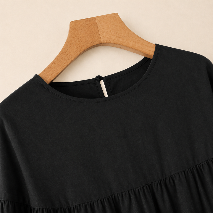 Isla | Tiered Linen Blouse - Helen & Olivia Manhattan
