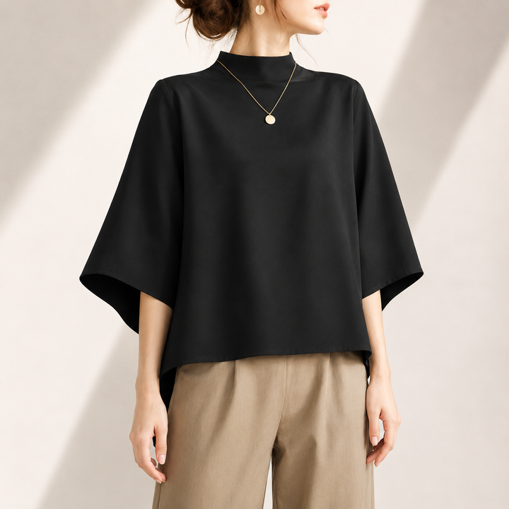 Am�lie | Mock Neck Blouse - Helen & Olivia Manhattan