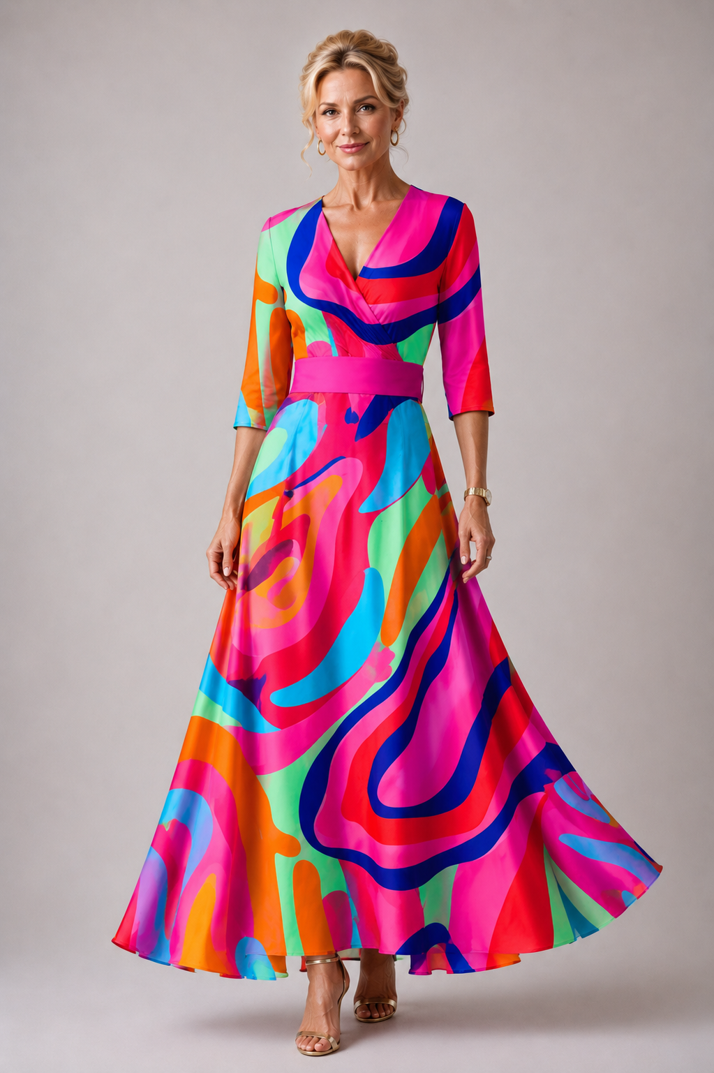 Comfortable dress for every day with V-neck