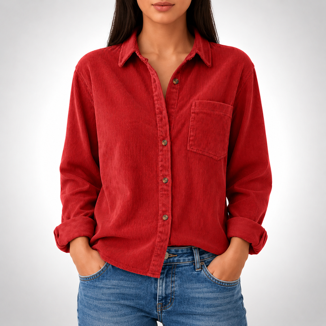 Ava | Long Sleeve Corduroy Shirt - Helen & Olivia Manhattan