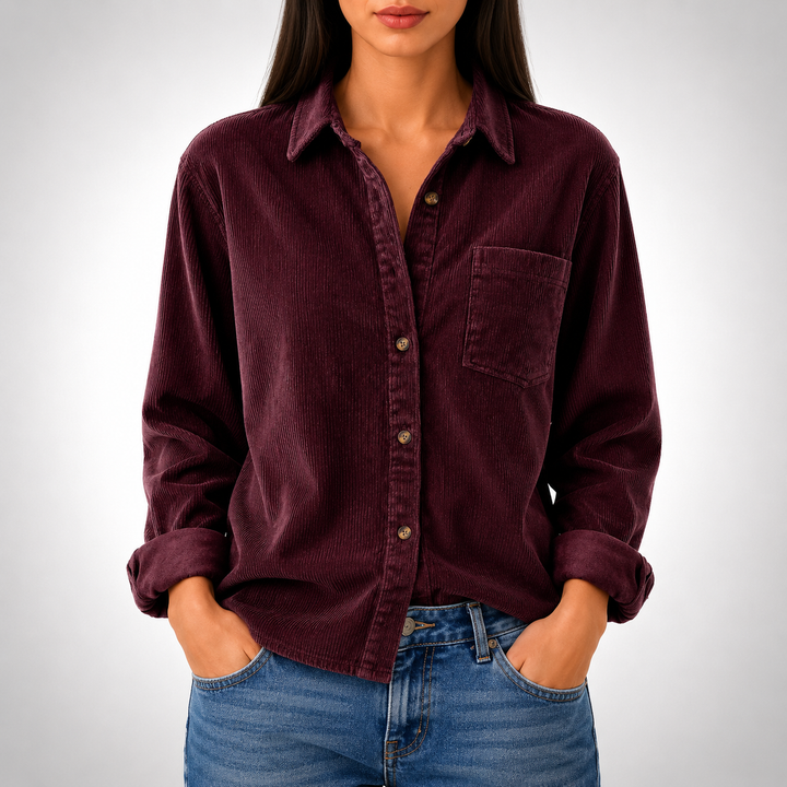 Ava | Long Sleeve Corduroy Shirt - Helen & Olivia Manhattan
