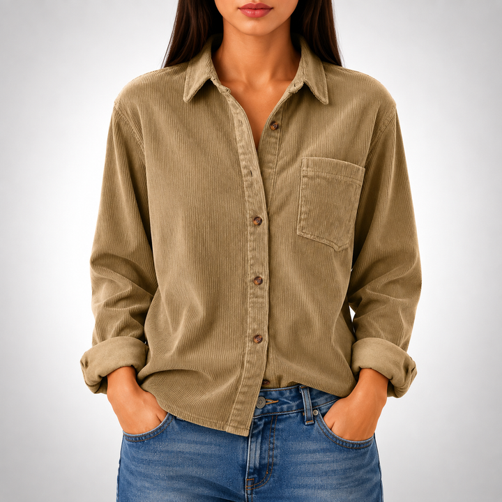 Ava | Long Sleeve Corduroy Shirt - Helen & Olivia Manhattan