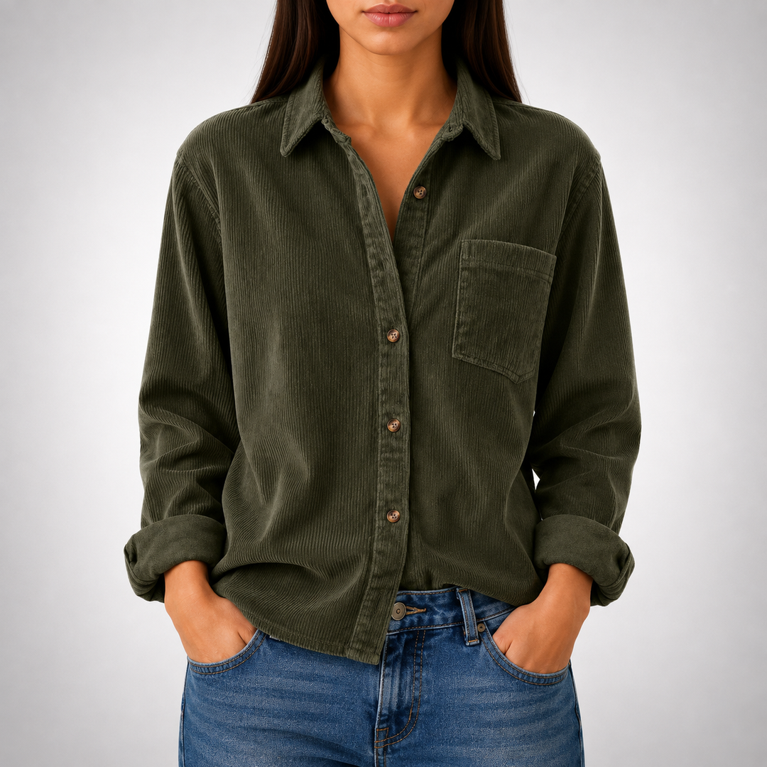 Ava | Long Sleeve Corduroy Shirt - Helen & Olivia Manhattan