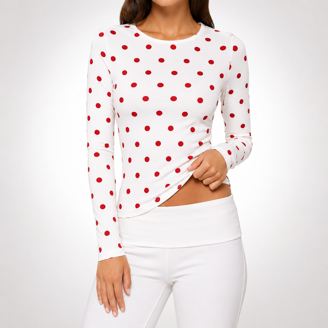 Mila | Polka Dot Long Sleeve Shirt - Helen & Olivia Manhattan