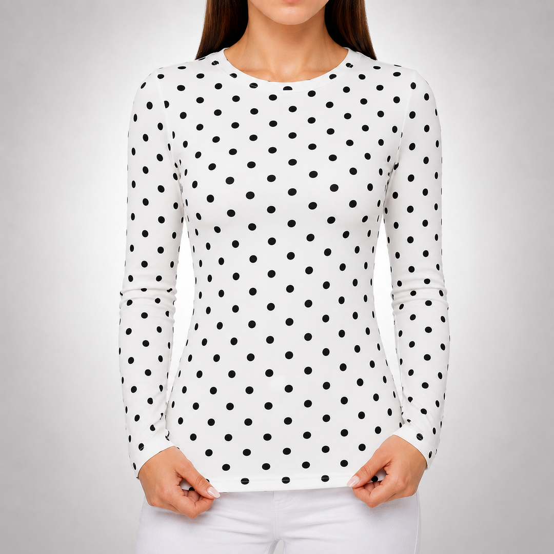 Kira | Polka Dot Long Sleeve Shirt - Helen & Olivia Manhattan
