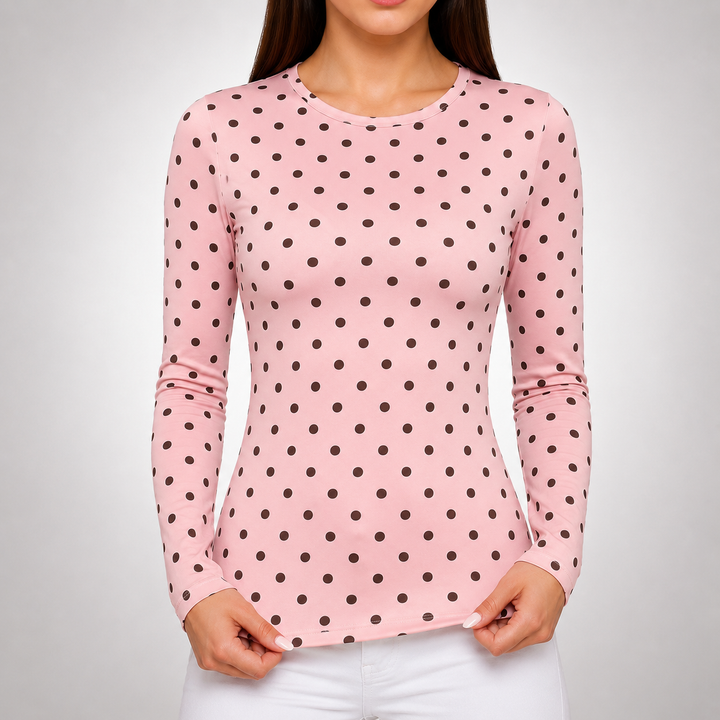 Kira | Polka Dot Long Sleeve Shirt - Helen & Olivia Manhattan