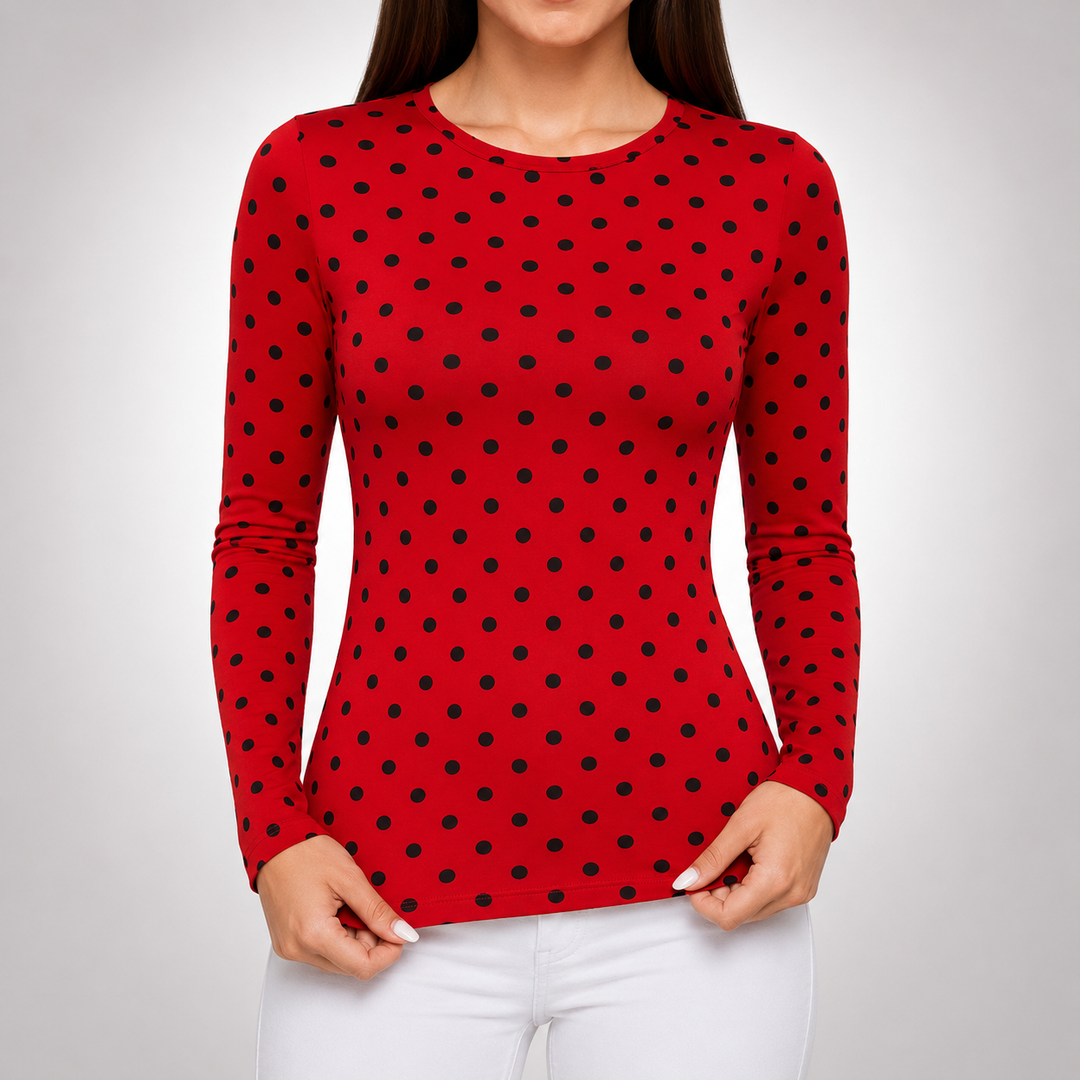 Kira | Polka Dot Long Sleeve Shirt - Helen & Olivia Manhattan