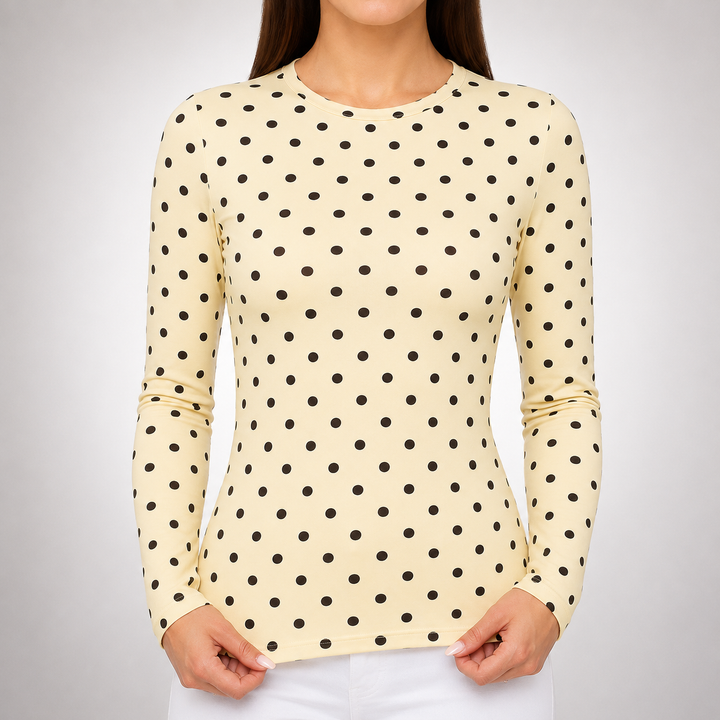 Kira | Polka Dot Long Sleeve Shirt - Helen & Olivia Manhattan