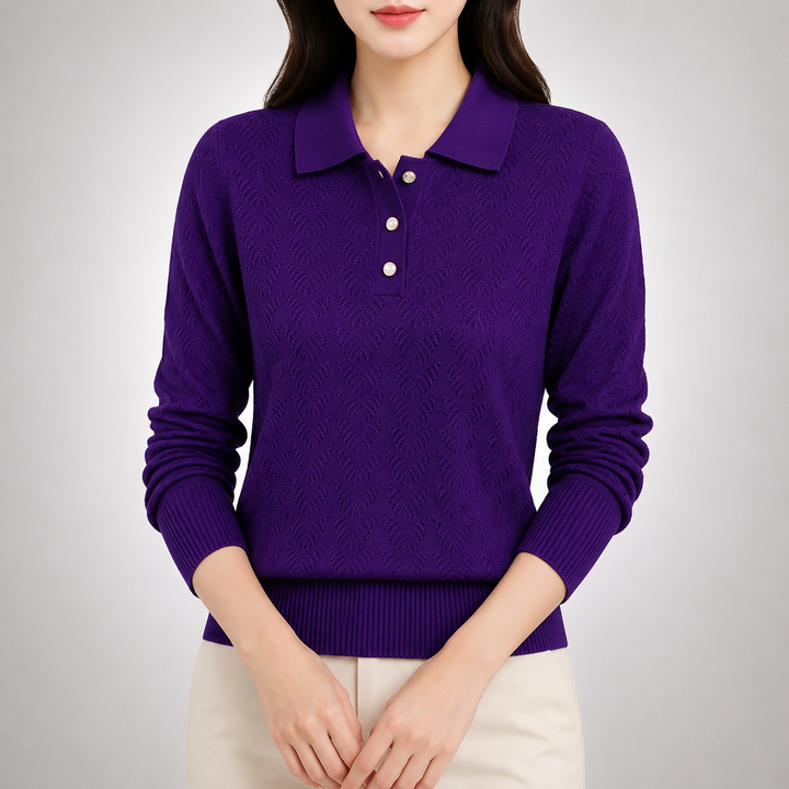 Lila | Knit Polo Sweater - Helen & Olivia Manhattan