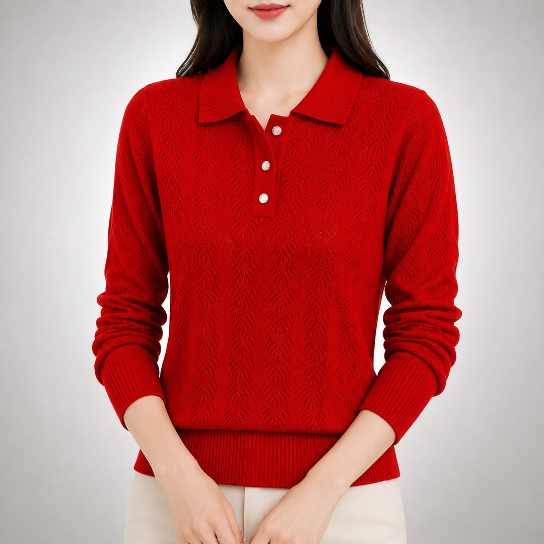 Lila | Knit Polo Sweater - Helen & Olivia Manhattan