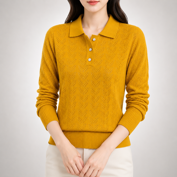 Lila | Knit Polo Sweater - Helen & Olivia Manhattan