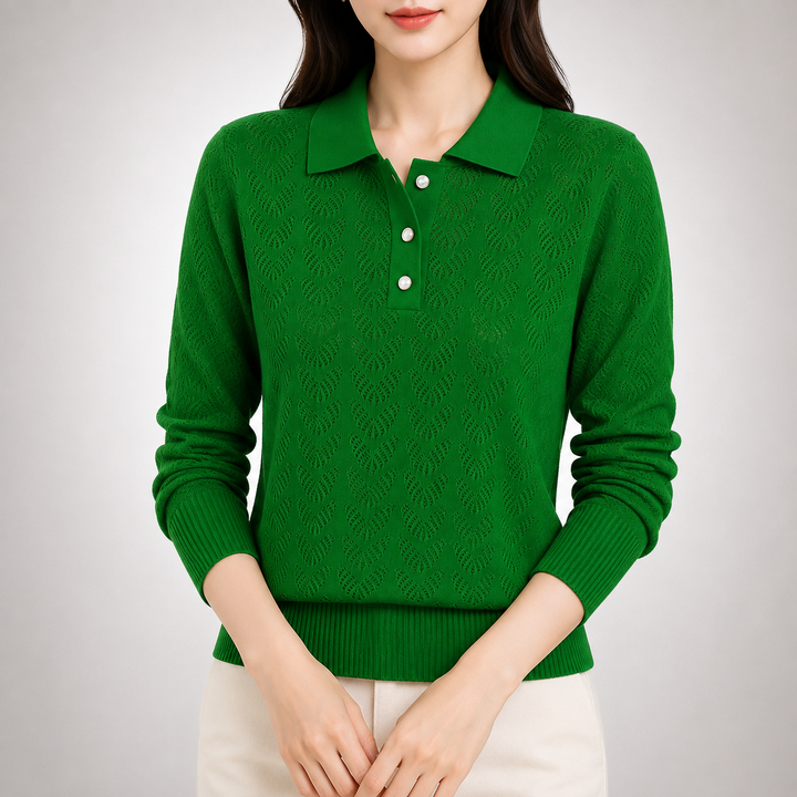 Lila | Knit Polo Sweater - Helen & Olivia Manhattan