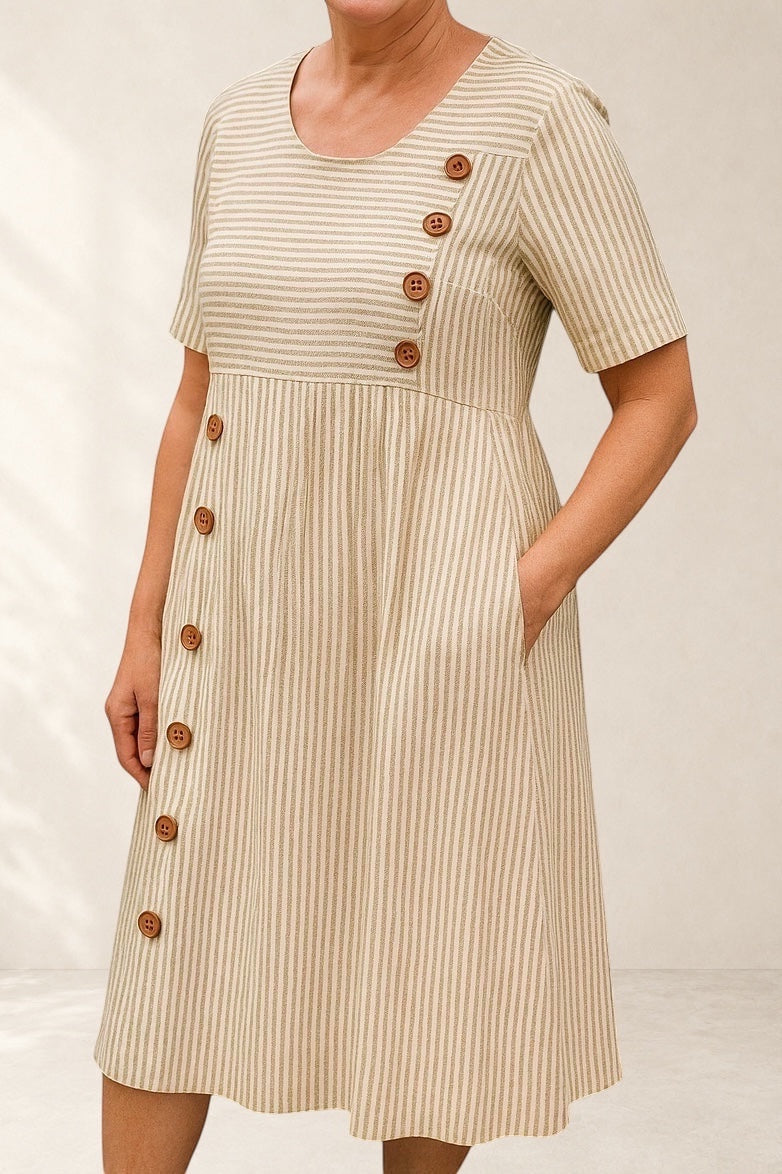 Brienne | Striped Midi Dress - Effortless Comfort, Everyday Confidence