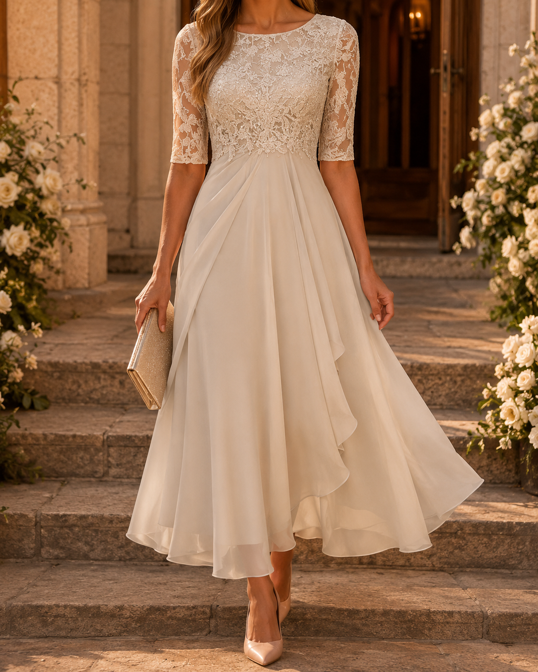 Winifred | Breezy Lace Midi Dress