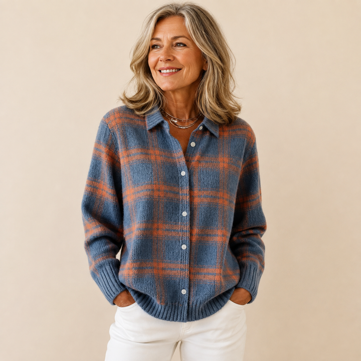 Autunna | Plaid Flannel Overshirt - Red