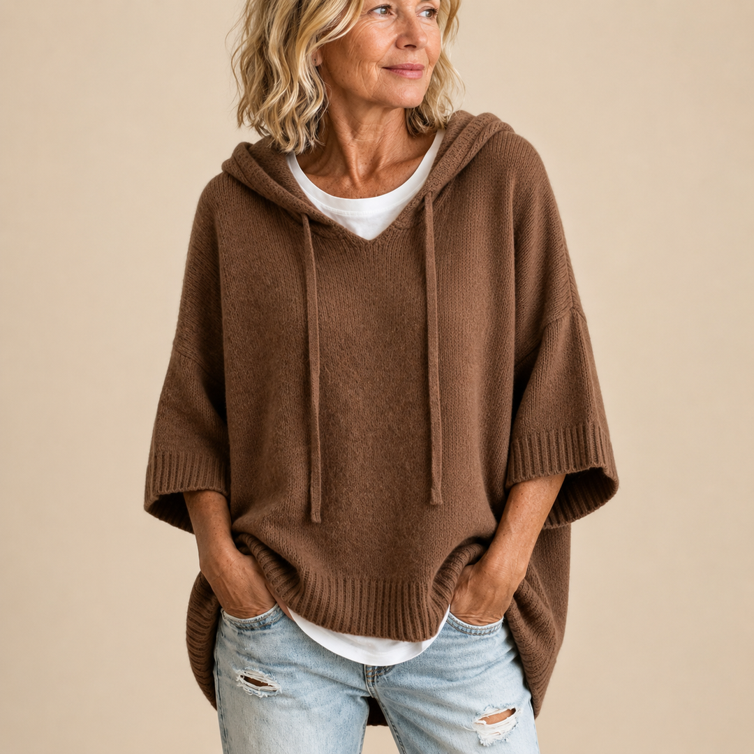 Ottavia | Hooded Poncho Sweater - 